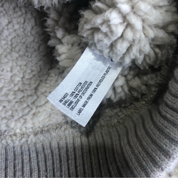 GAP Pullover Hoodie Sherpa Lined Tan Gray 3T - Picture 6 of 6